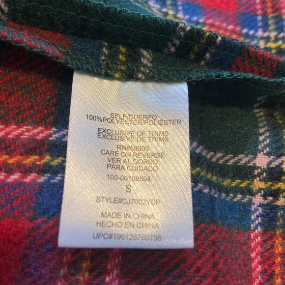 Copper Key Green and Red Plaid Square Neck Print Split Hem Dress - Picture 9 of 10